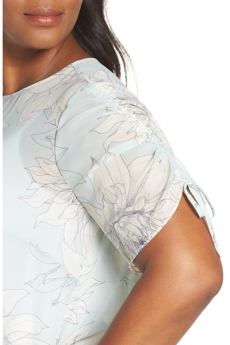 Pagoda Blossoms Shirttail Tunic, Alternate, color, MORNING DEW
