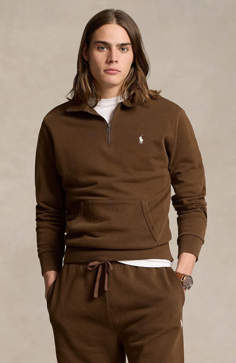 Polo Ralph Lauren French Terry Quarter Zip Sweatshirt, Alternate, color, 