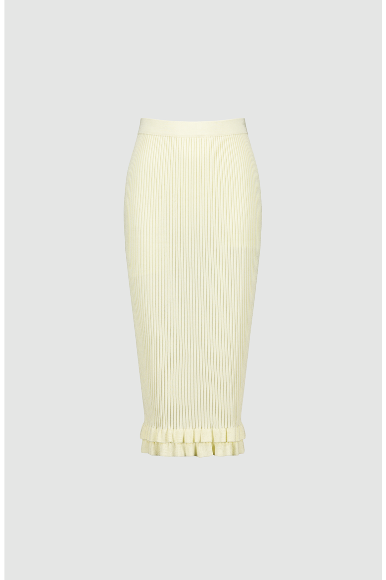 Sunny Rib Knit Pencil Skirt, Main, color, Pale Yellow