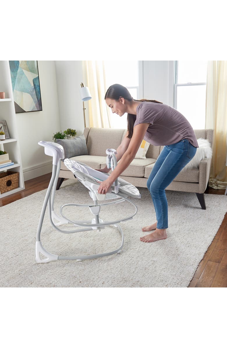 INGENUITY 2-in-1 Multi-Direction Compact Vibrating Baby Swing & Rocker, Alternate, color, Multicolored