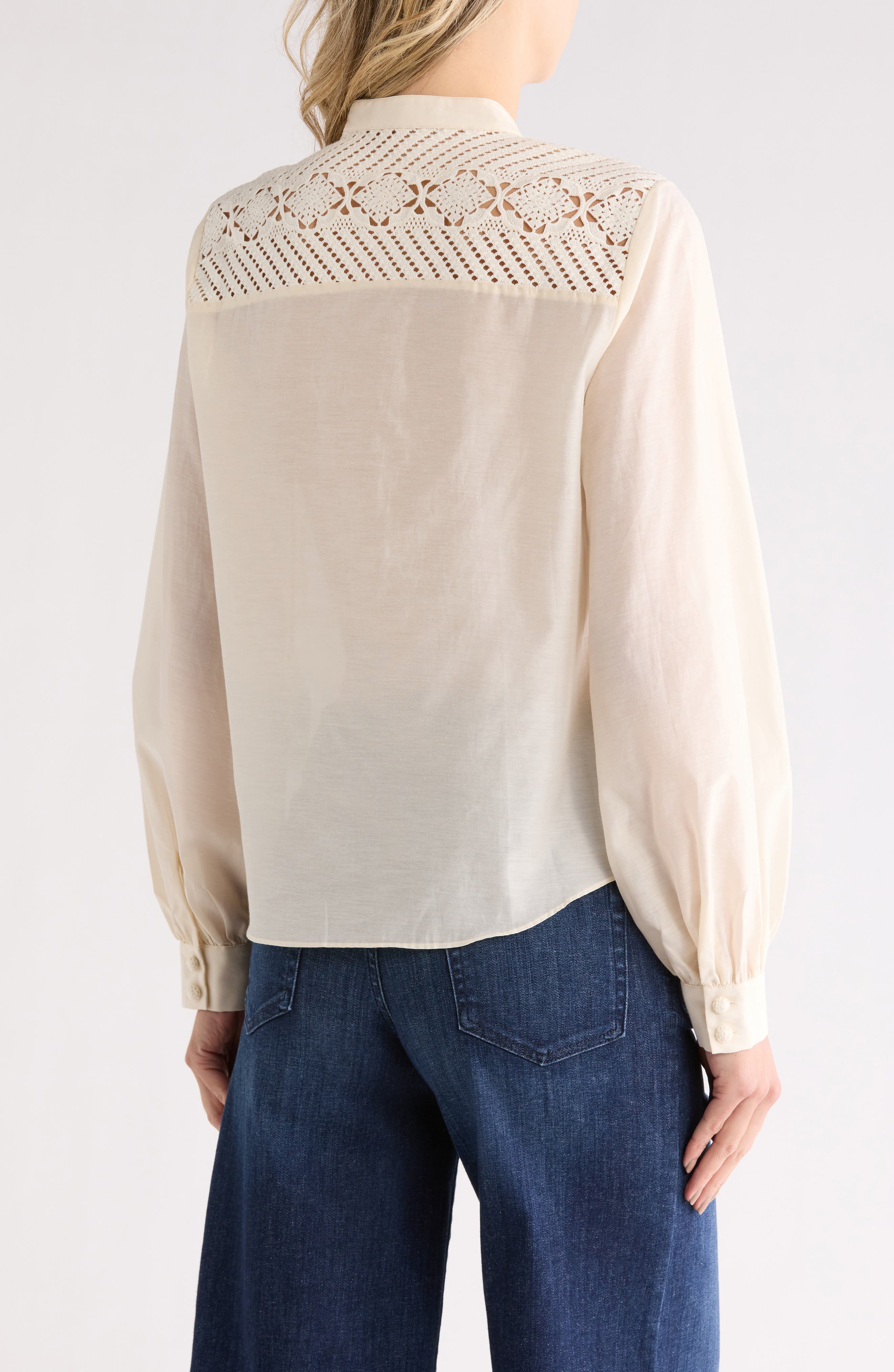 The Crochet Inset Button-Up Shirt - image 2