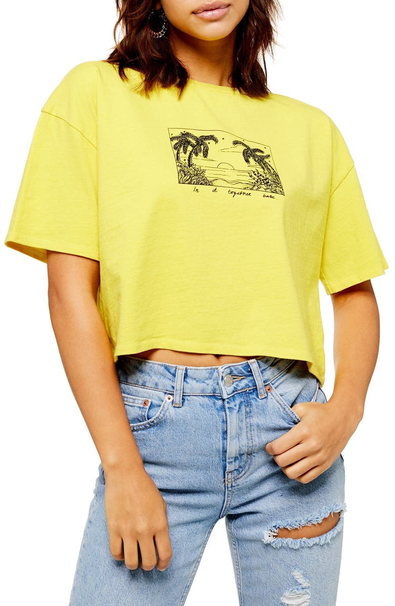 Topshop Sunset Palm Graphic Tee, Main, color,
