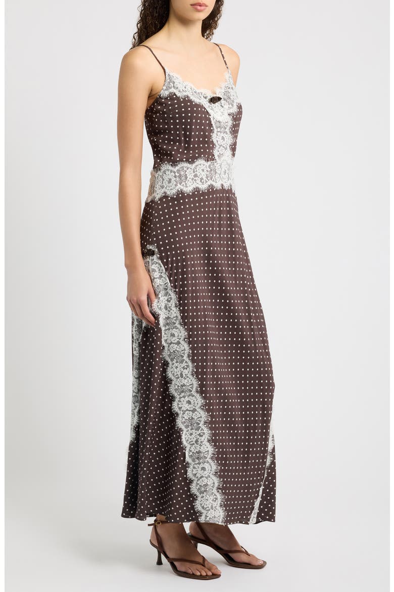 The Francesca Lace Trim Midi Slipdress, Alternate, color, LINDSAY DOT CHOCOLA
