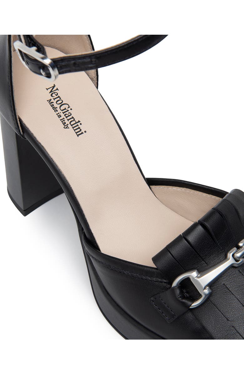 NeroGiardini Kiltie Ankle Strap Platform Pump, Alternate, color,