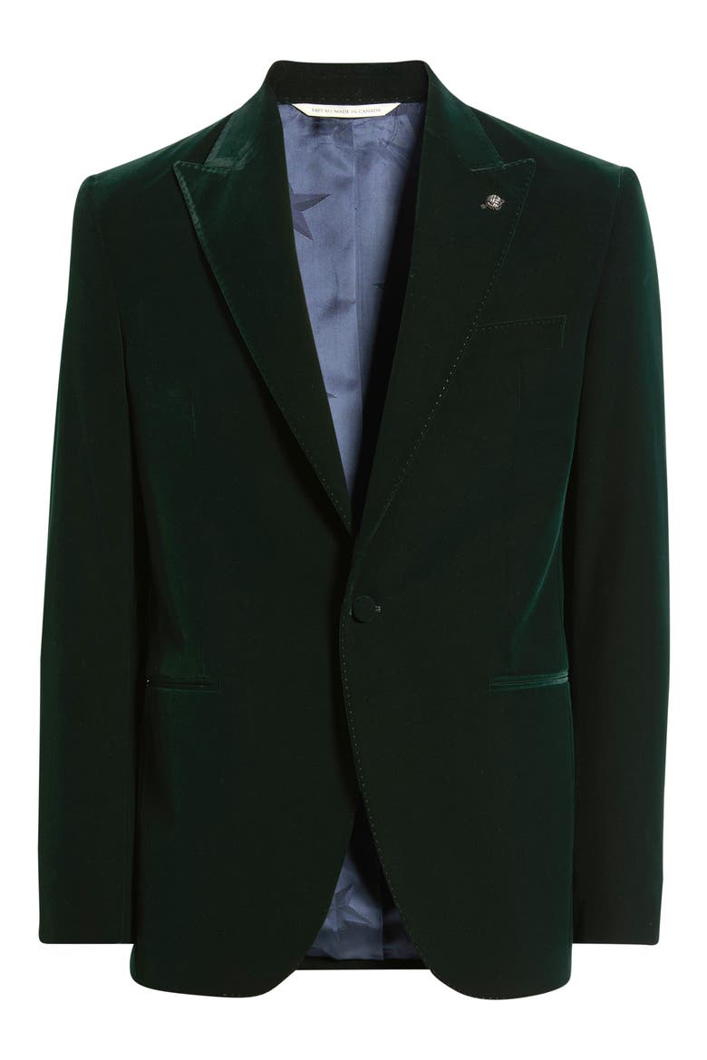 Erie Velvet Dinner Jacket, Alternate, color, DARK GREEN
