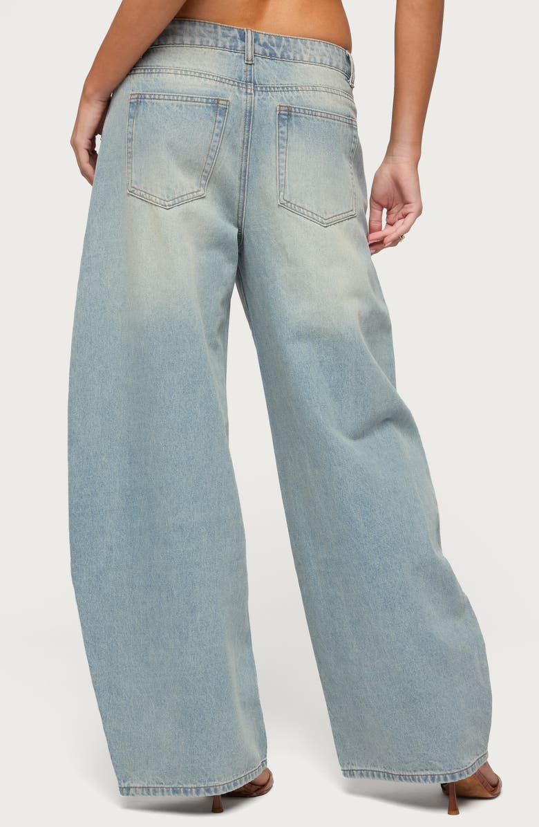 EDIKTED Ilara Low Rise Barrel Jeans, Alternate, color, 