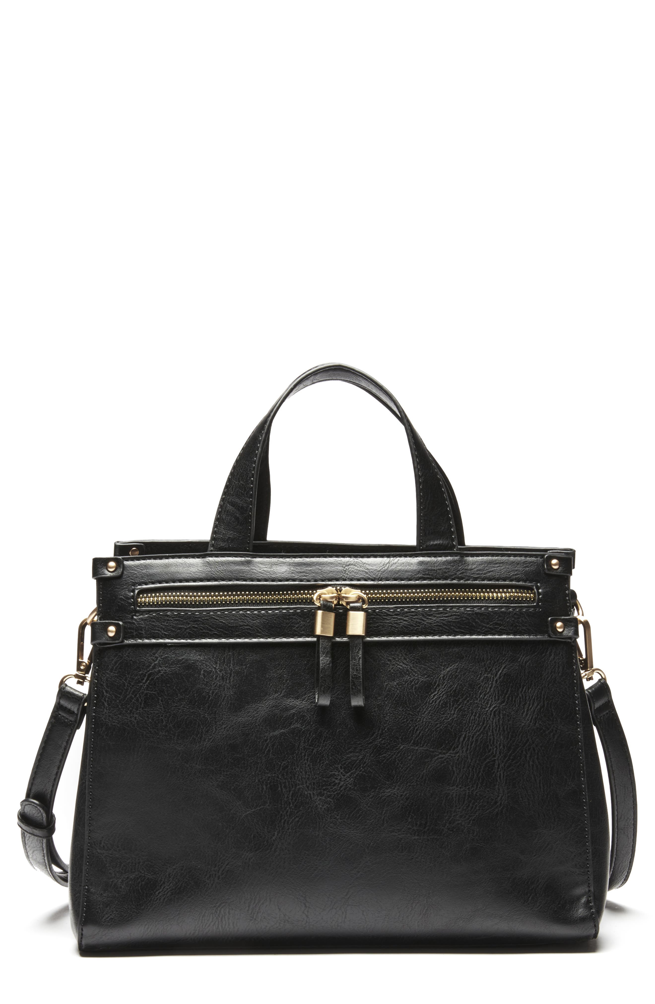 Sole Society Zypa Faux Leather Satchel, Main, color, 