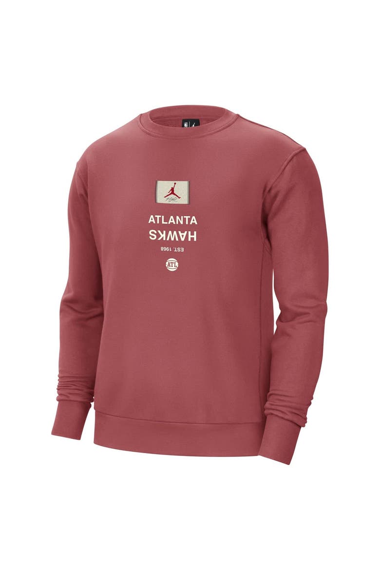 Men's Jordan Brand Red Atlanta Hawks Courtside Statement Edition Heavyweight Pullover Sweatshirt, Alternate, color, Red