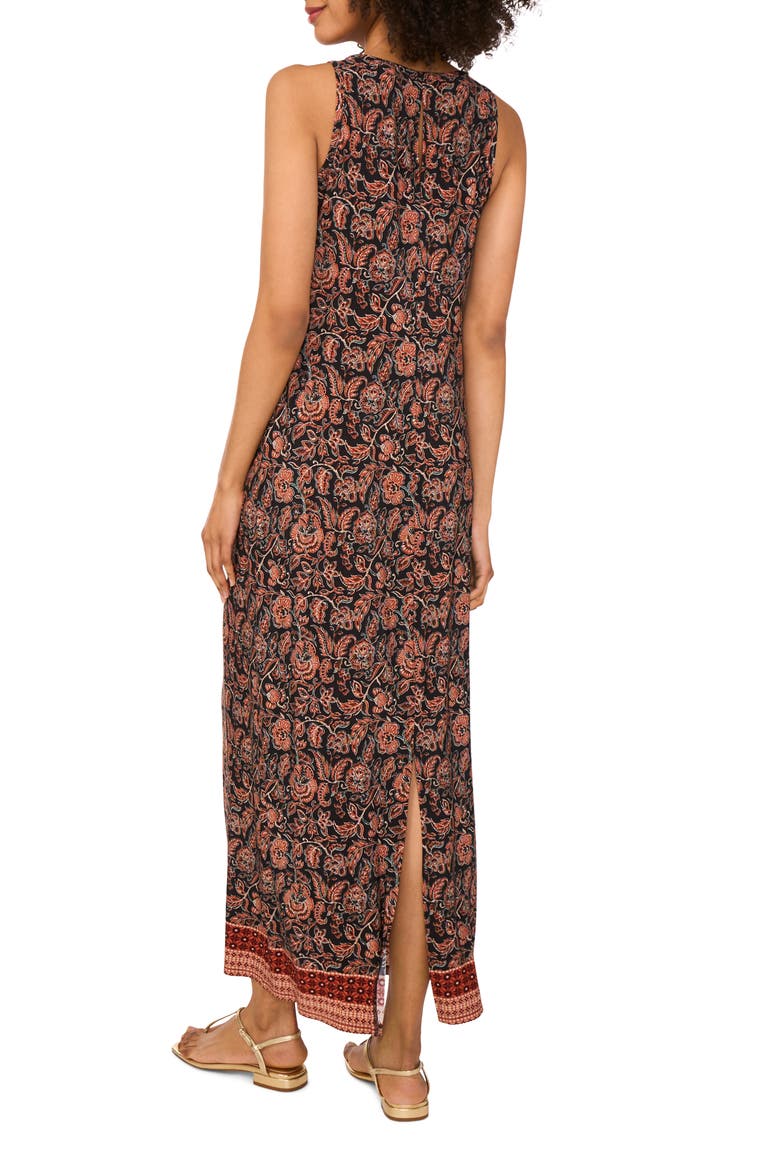 Printed Sleeveless Jersey Maxi Dress, Alternate, color, RUSTIC