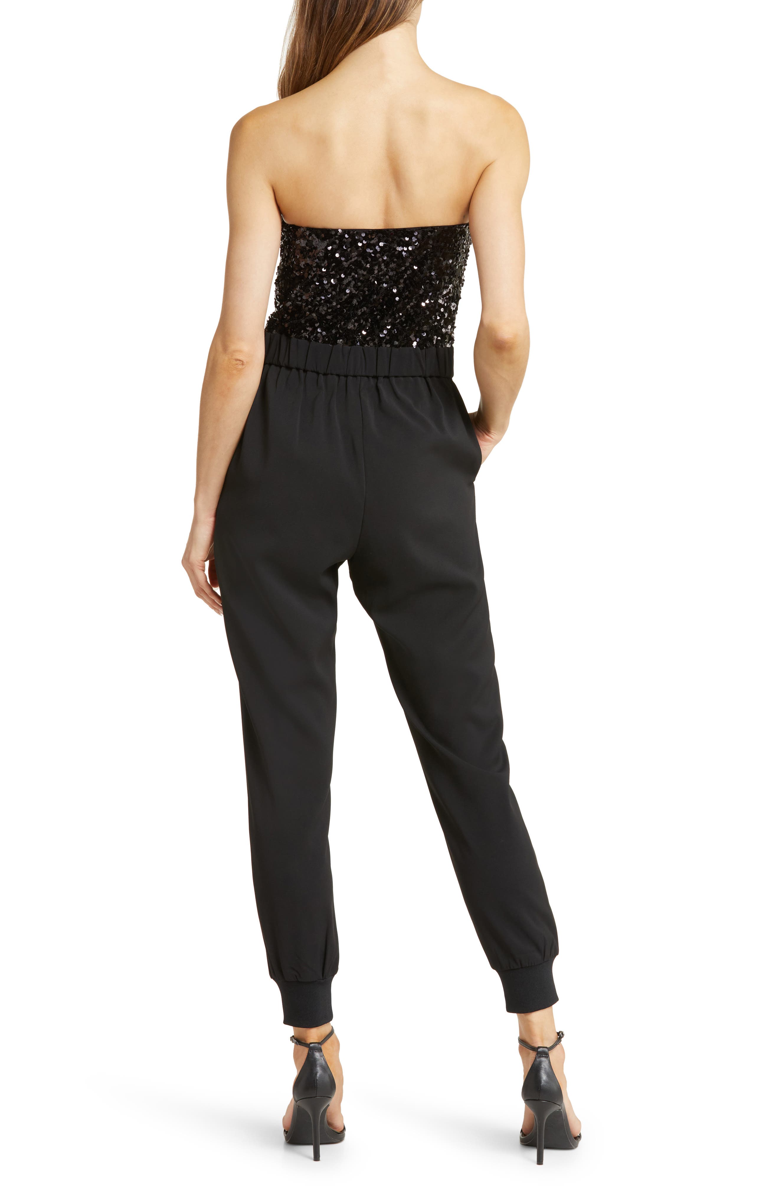 MELLODAY Strapless Sequin Tapered Leg Jumpsuit (Women) | Nordstromrack