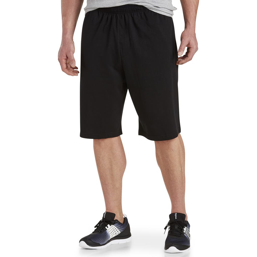 Harbor Bay By Dxl Big & Tall Pull-on Knit Shorts In Black