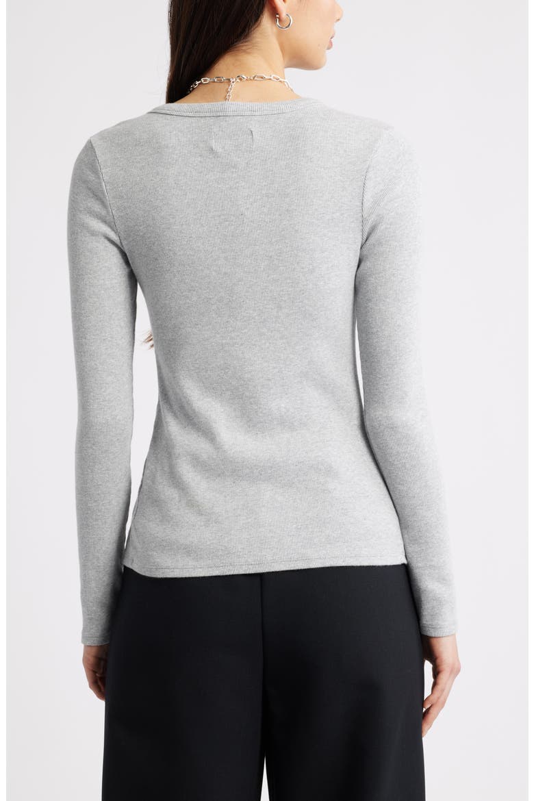 Long Sleeve Rib Cardigan, Alternate, color, GREY HEATHER
