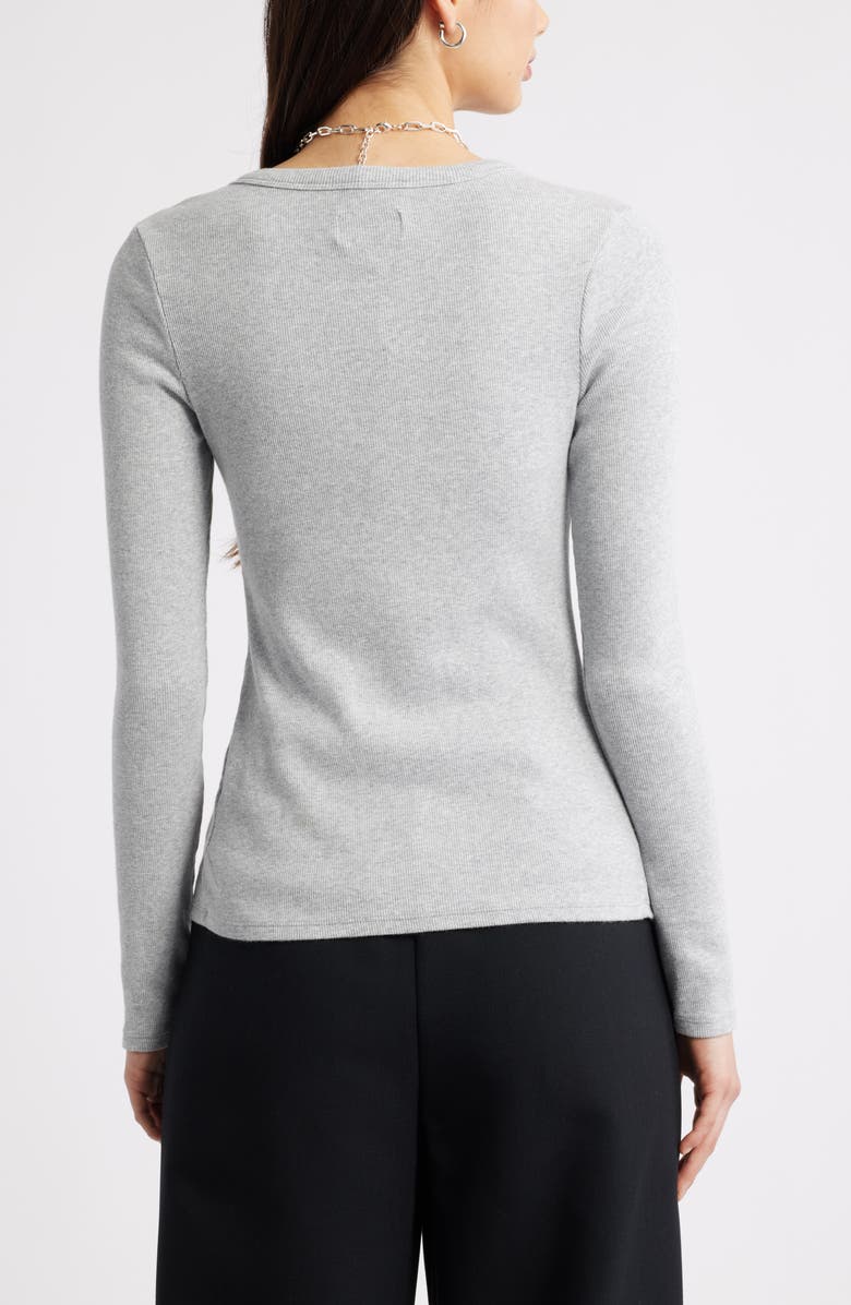 Open Edit Long Sleeve Rib Cardigan, Alternate, color, Grey Heather