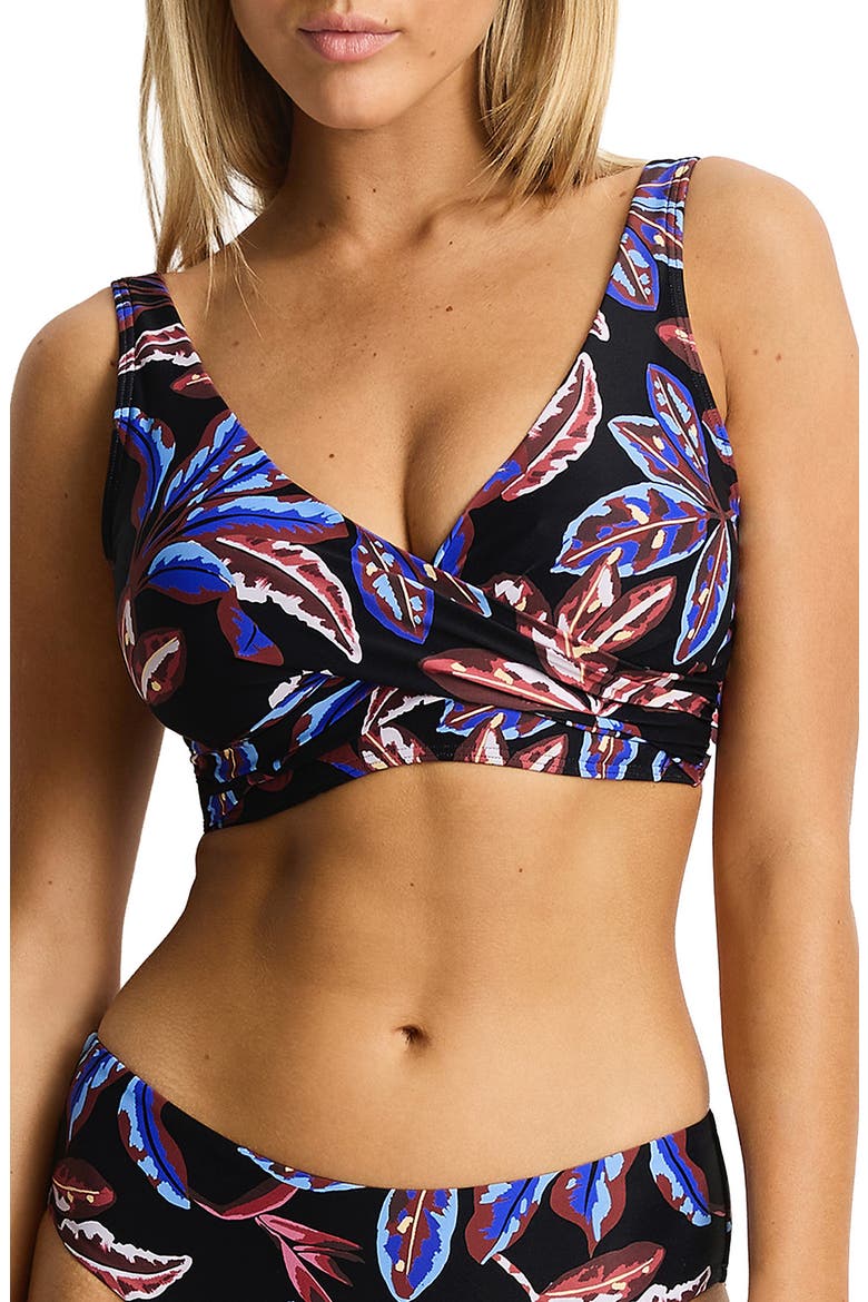 Cross Front DD/E Bikini Top, Main, color, BLACK
