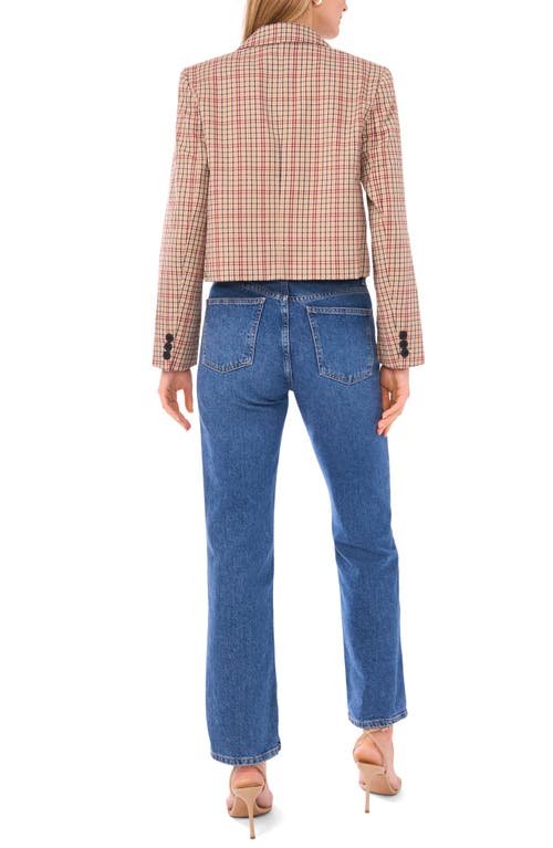 1.state Tailored Crop Blazer In Brown