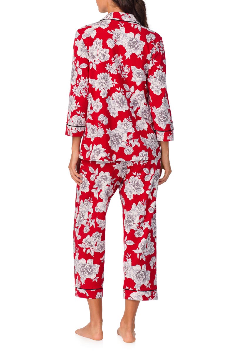 BedHead Pajamas Print Stretch Organic Cotton Jersey Crop Pajamas, Alternate, color, 