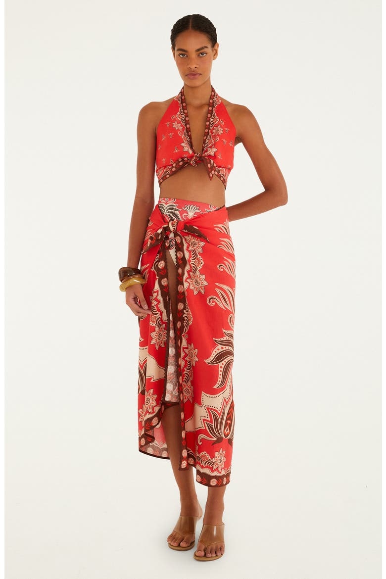 Ainika Garden Red Halter Top, Alternate, color, RED