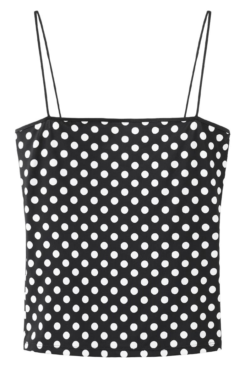 Polka Dot Crop Top, Main, color, BLACK