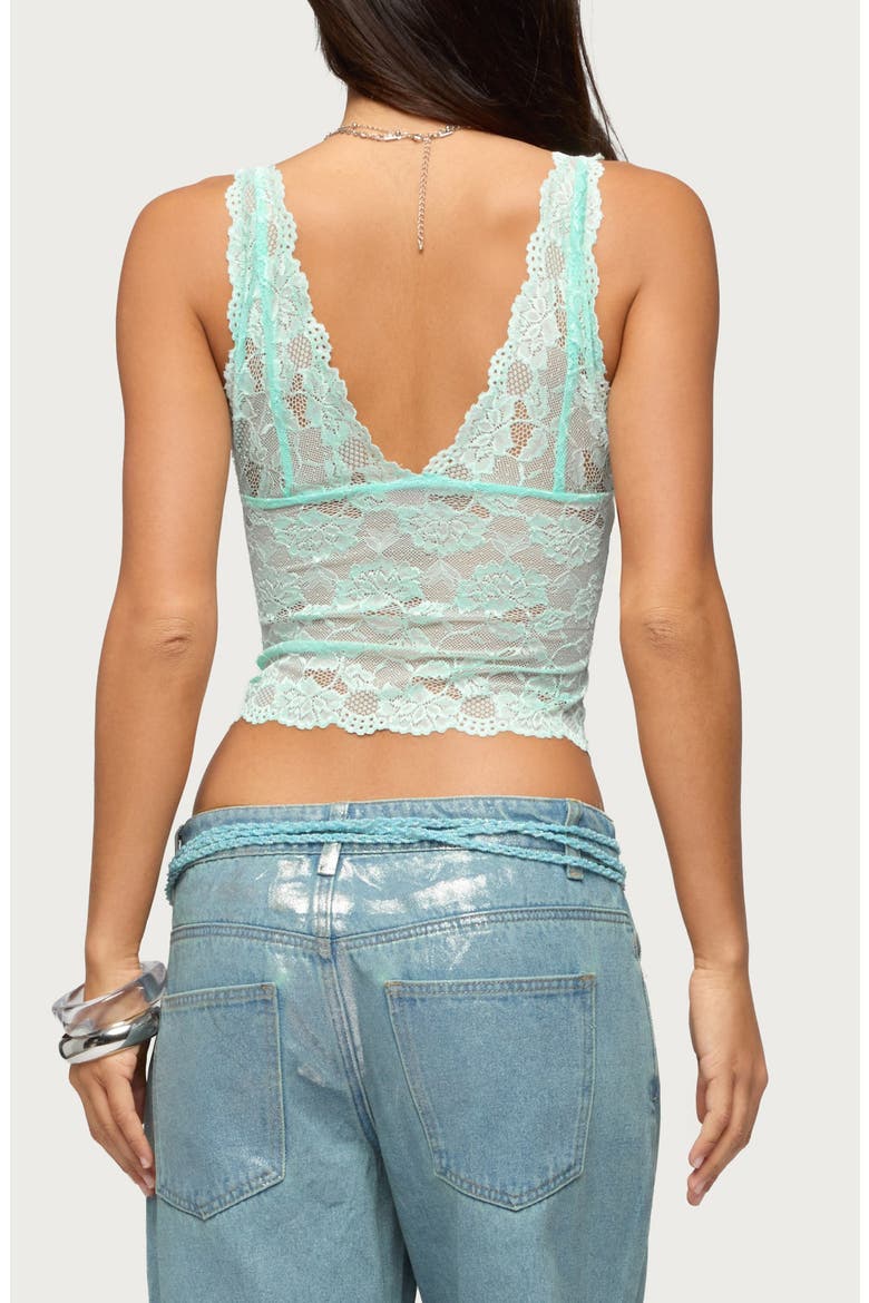 Vanya Lace V-Neck Tank, Alternate, color, AQUA