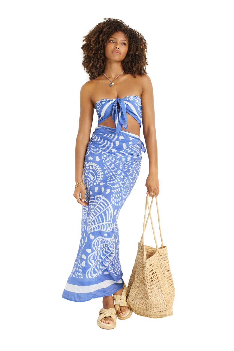 Samara Cover-Up Sarong, Alternate, color, BLUE