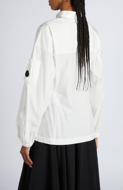 Moncler White Cotton Shirt With Contrast  Front Buttons In Bright White