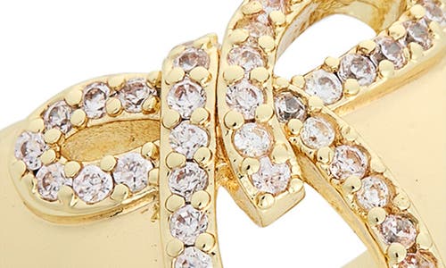 Covet Pavé Bow Cutout Ring In Gold