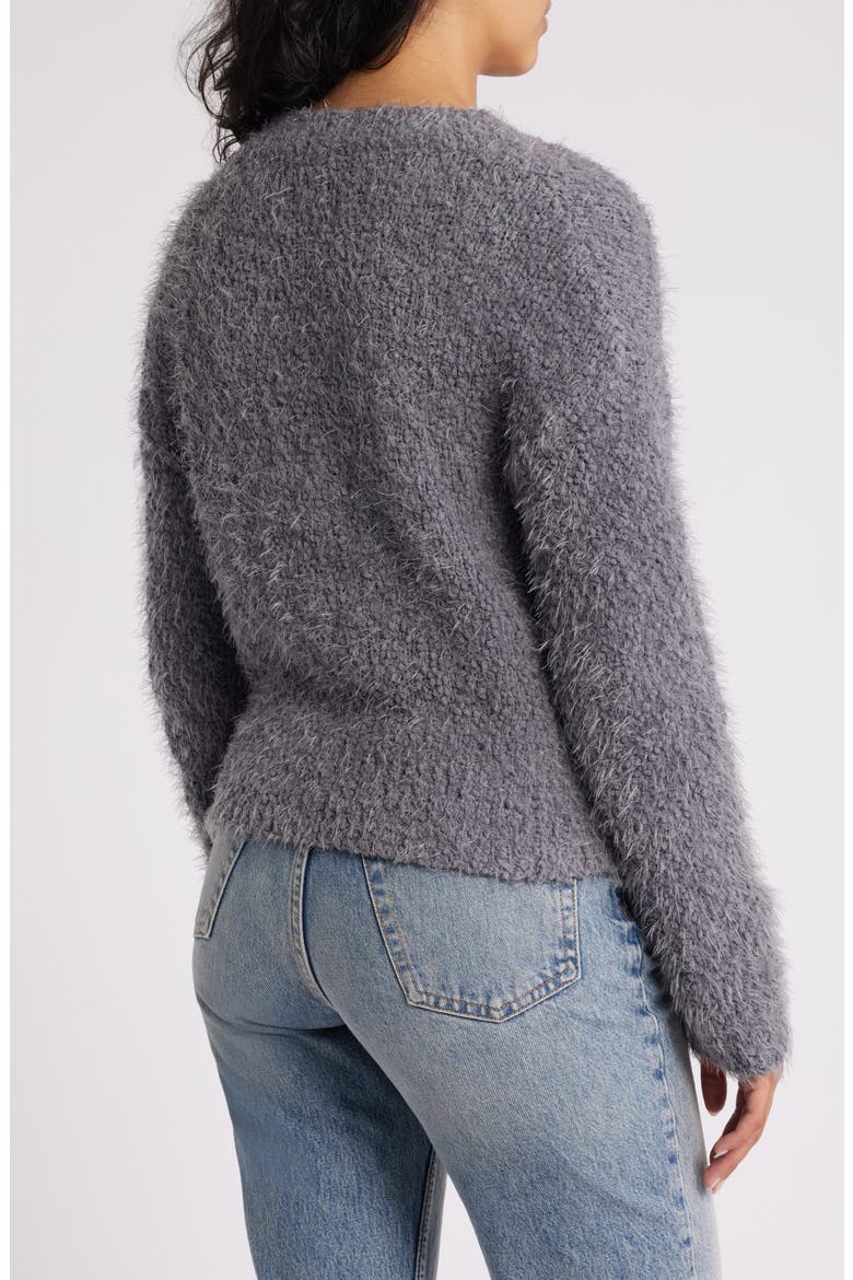 Sassy Bouclé Cardigan, Alternate, color, CHARCOAL GRAY