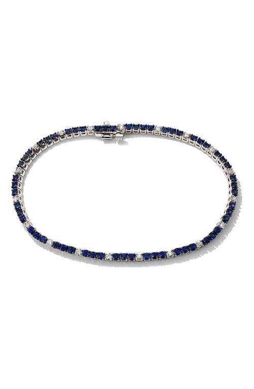 Mark Henry Gemstone & Diamond Tennis Bracelet In Blue