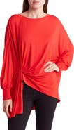PATRIZIA LUCA Oversize Long Sleeve Twist Front Top