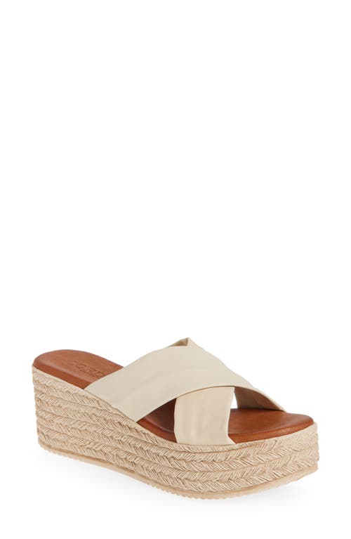 Cordani Bella Espadrille Wedge Sandal In Beige Leather