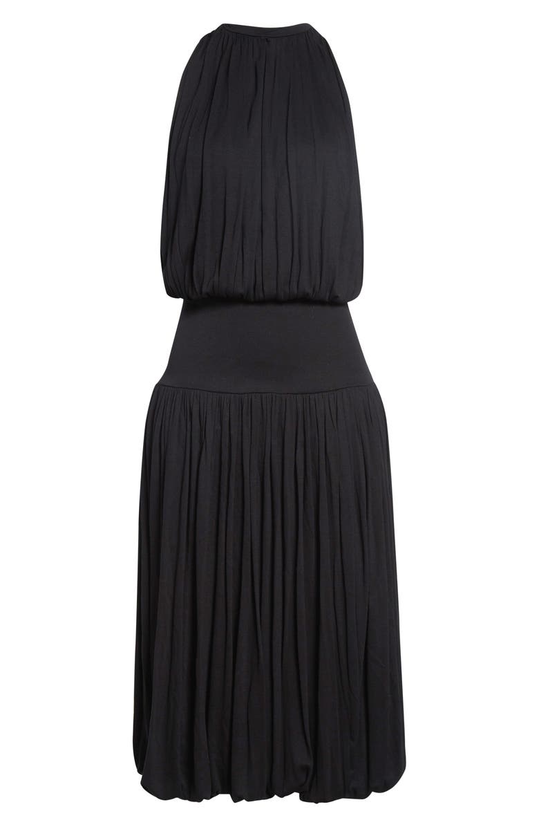 TOTEME Soft Gathered Midi Dress, Alternate, color, Black