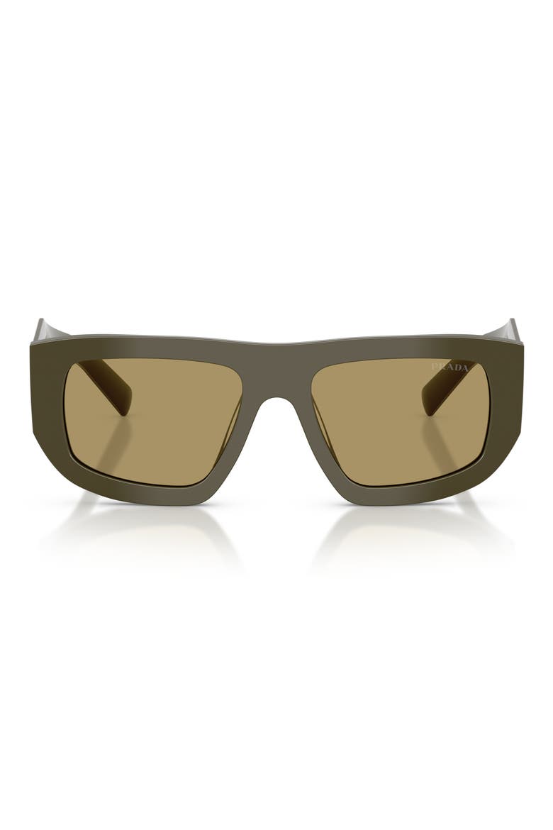 53mm Irregular Shield Sunglasses, Main, color, LAUREL / GREEN OLIVE