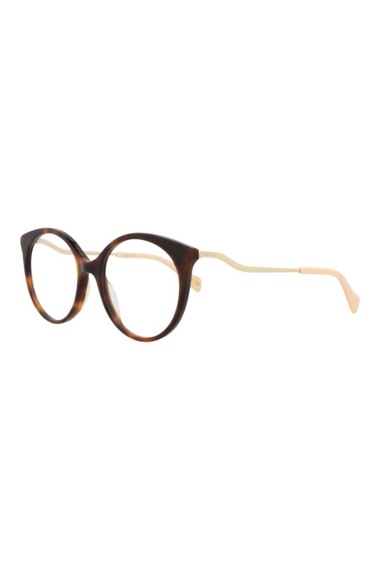 52mm Round Optical Glasses, Alternate, color, HAVANA GOLD TRANSPARENT