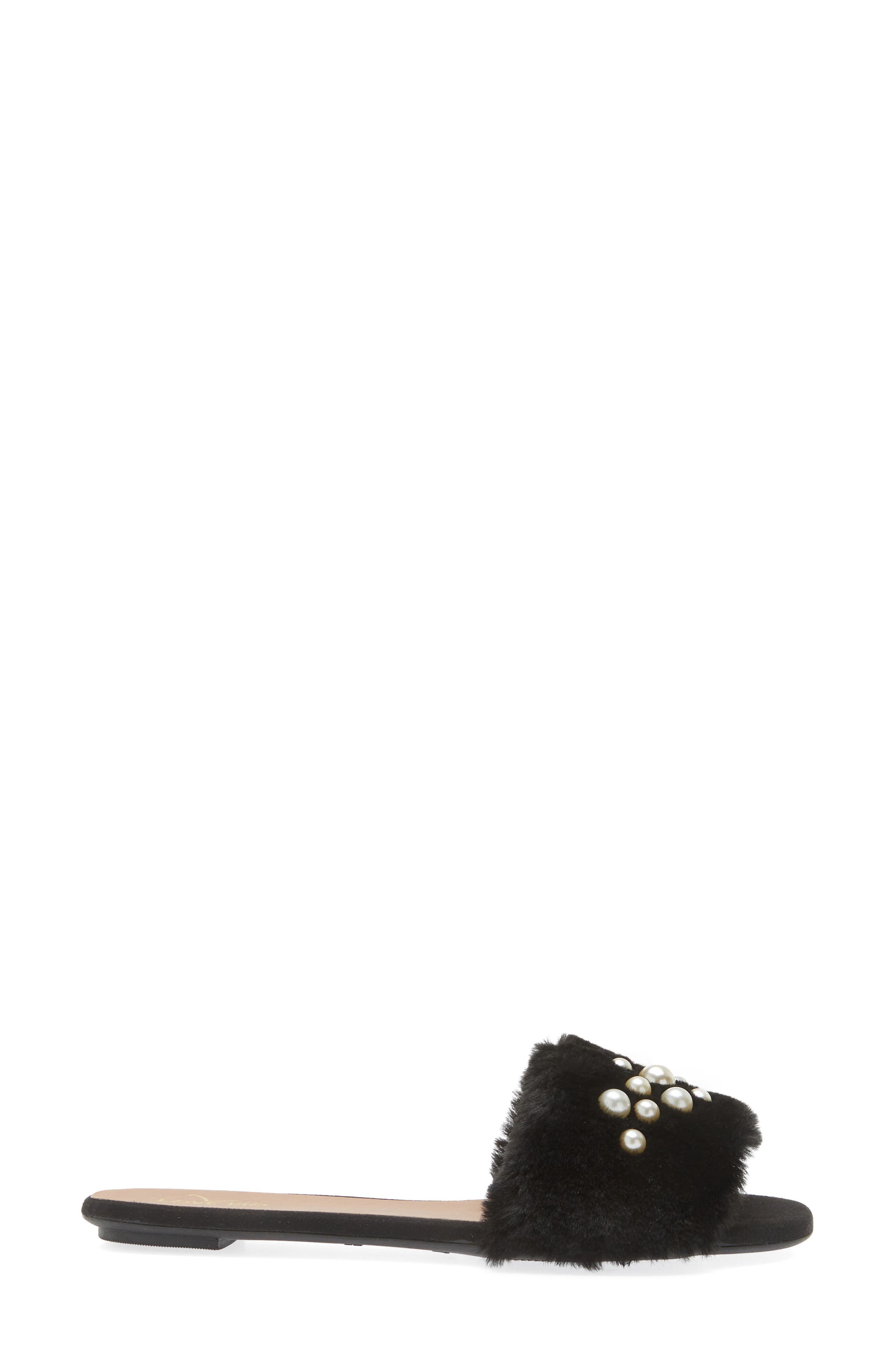 Love Rio Petra Embellished Faux Fur Slide Sandal (Women) | Nordstromrack