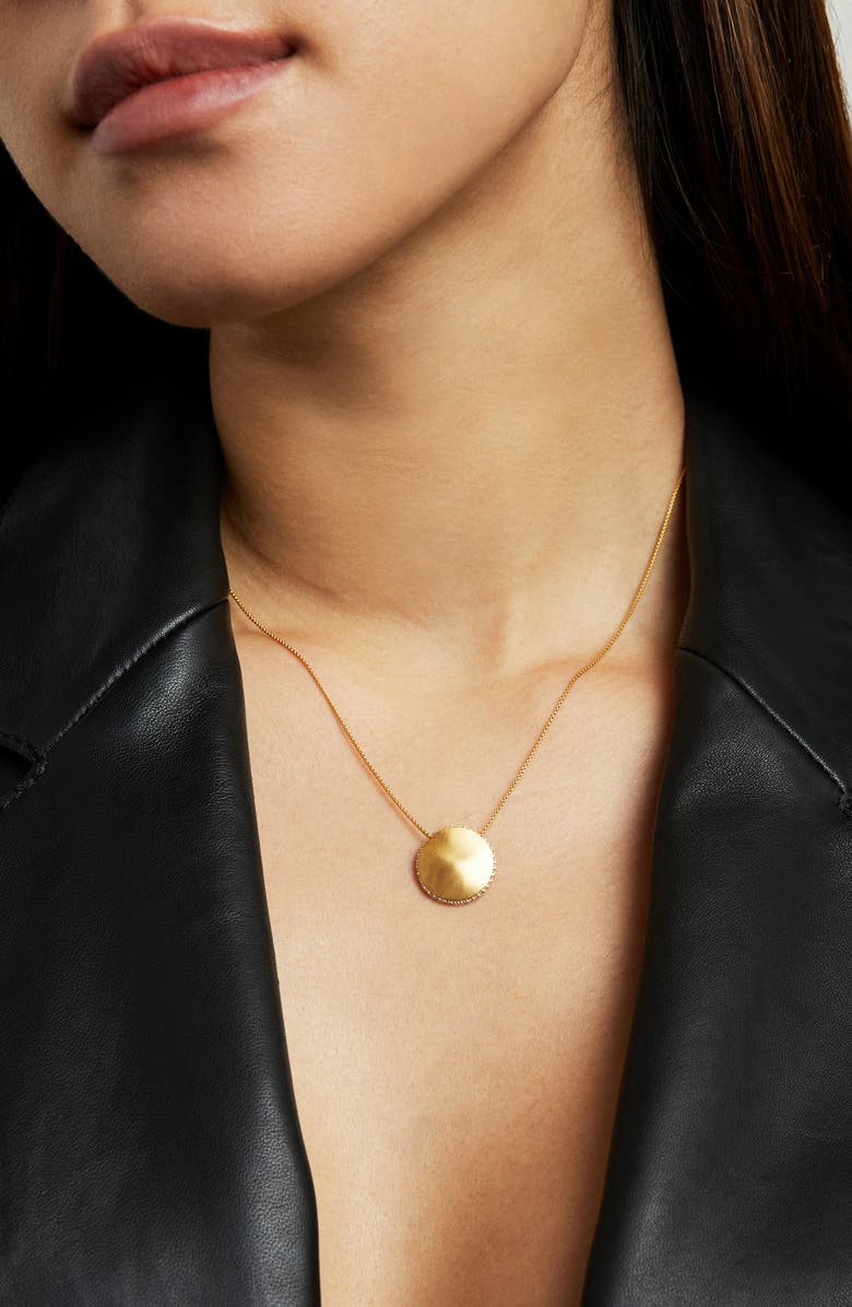 Dean Davidson White Topaz Petite Pavé Pendant Necklace, Alternate, color, White Topaz/ Gold