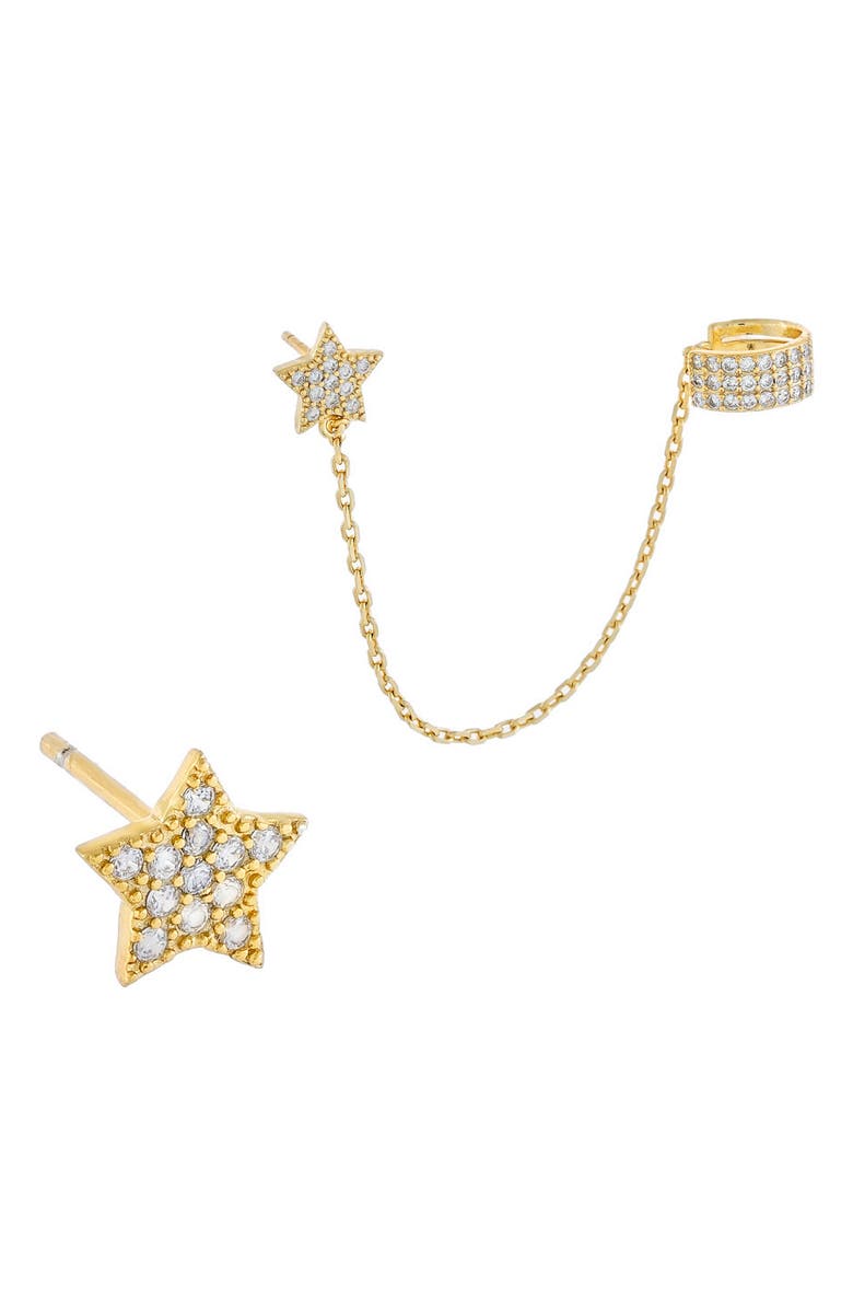 BY ADINA EDEN Adina's Jewels Mismatched Pavé Star Stud Earrings, Main, color, 