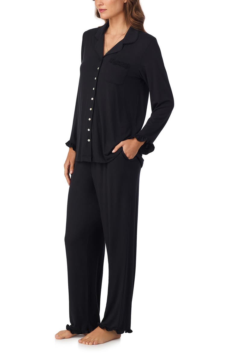 Ruffle Pajamas, Alternate, color, BLACK