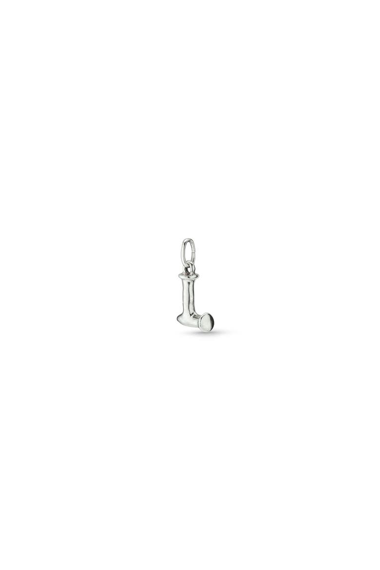 Sterling Silver-Plated Letter L Charm, Alternate, color, Silver