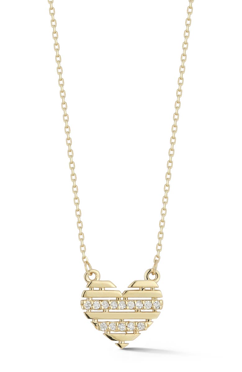 Ember Fine Jewelry 14K Yellow Gold Diamond Heart Pendant Necklace - 0.06ct., Main, color, Gold