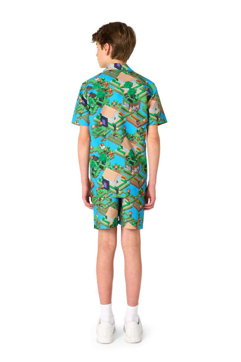 Kids' Minecraft - Overworld Shirt & Shorts Set, Alternate, color, Green