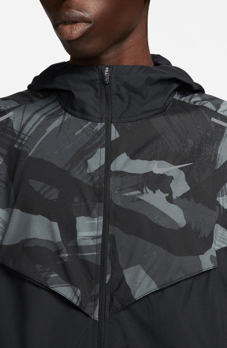 Nike Repel Camo Print Colorblock Water Repellent Zip-Up Hooded Jacket, Alternate, color,