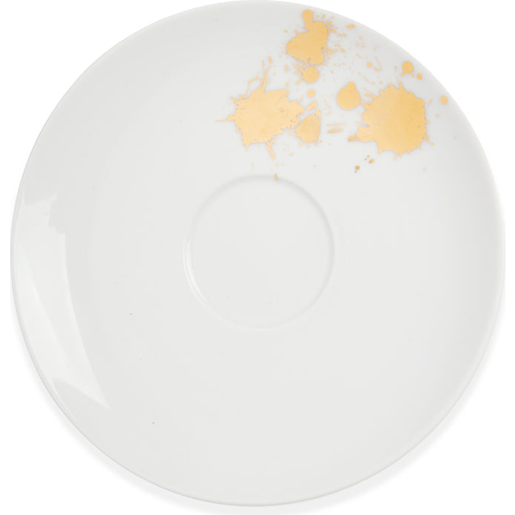 Jonathan Adler 1948 Saucer In White/gold Splatter