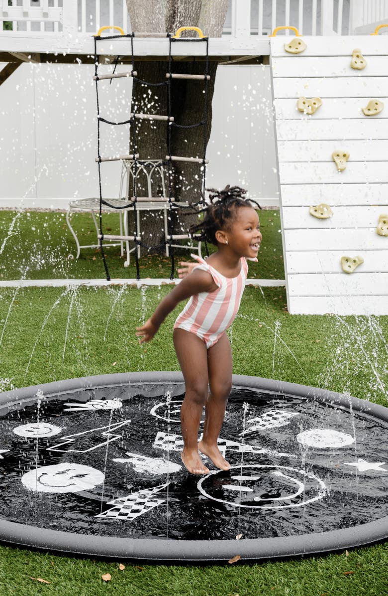 Cherrypick Sprinkler Splash Pad, Alternate, color, Monochrome Smiley