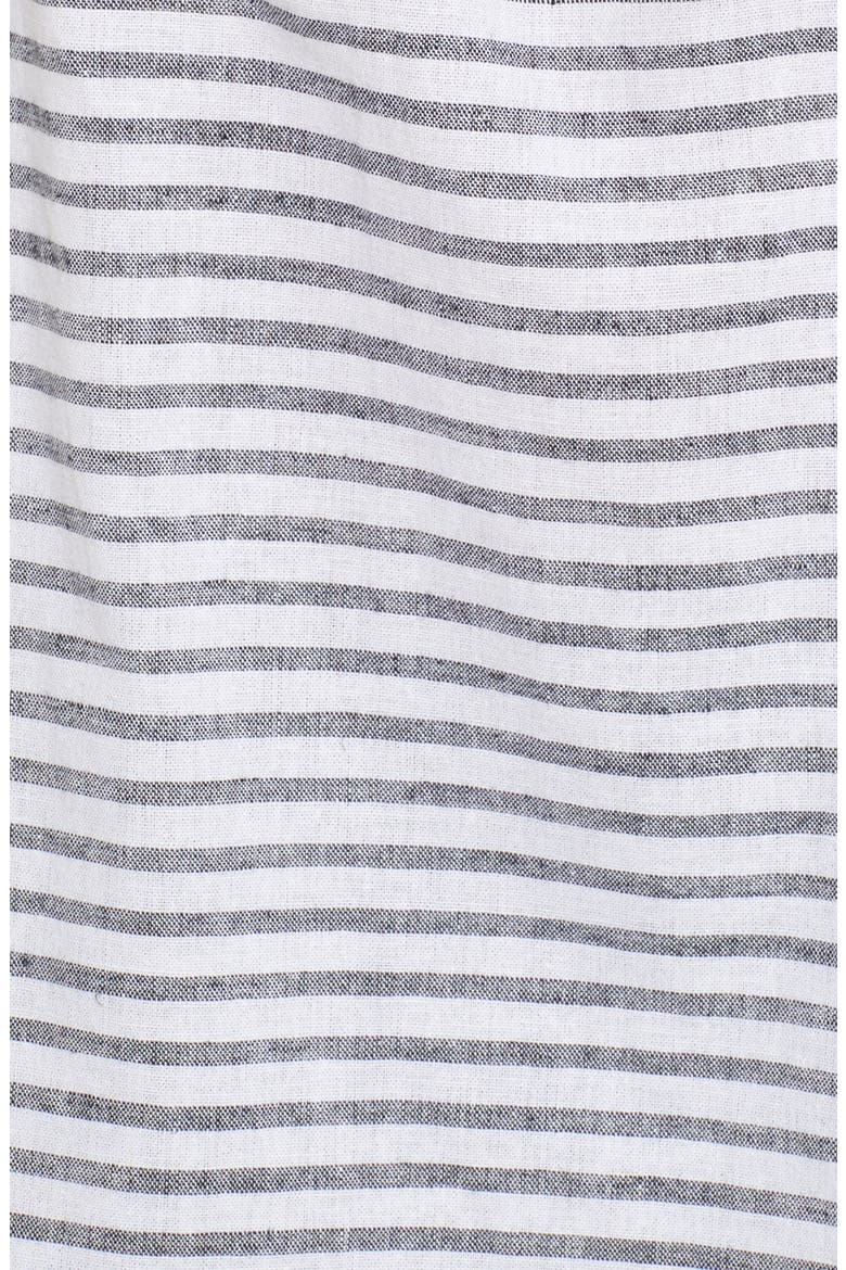 Stripe Cotton & Linen Off the Shoulder Top, Alternate, color, BLACK