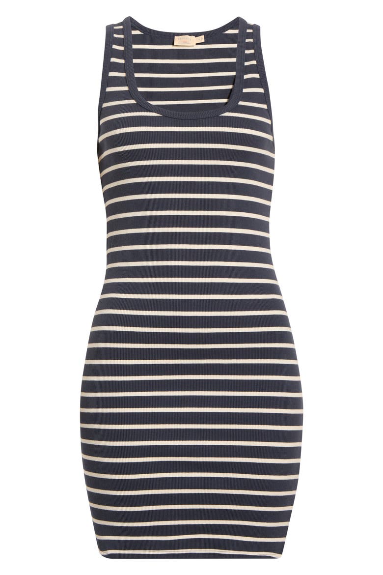 cotton rib dress Rib knit dress for Woman in Blue