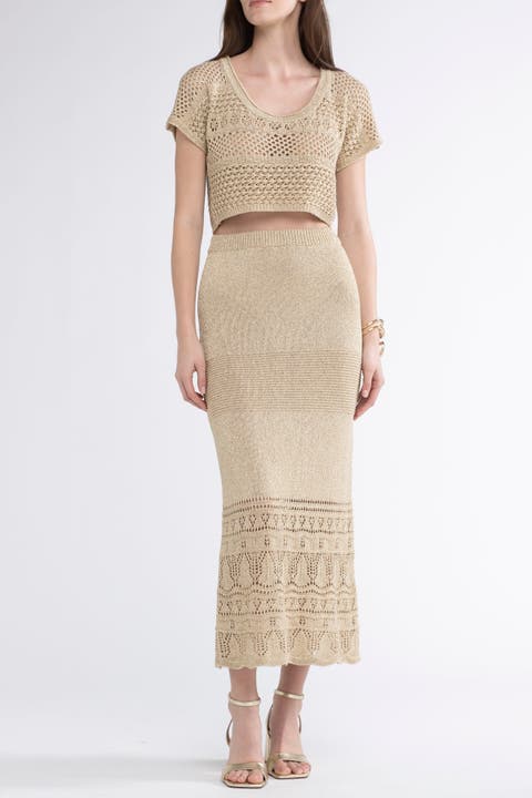 Gioca Crochet Cover-Up Maxi Skirt