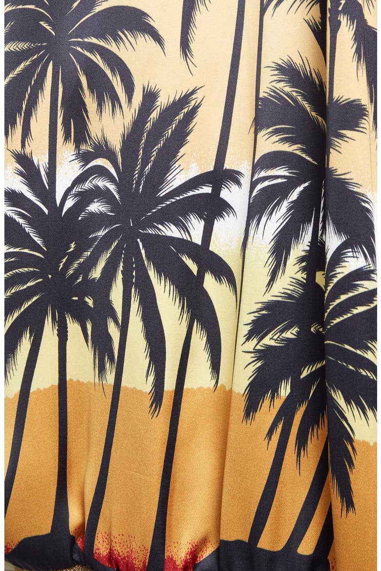 Palm Print Raglan Bomber Jacket, Alternate, color, RED/ BLACK/ YELLOW