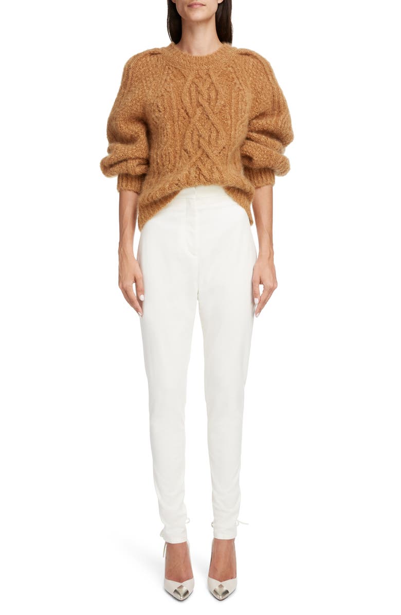 Isabel Marant Esmee Cable Crewneck Sweater, Alternate, color, 