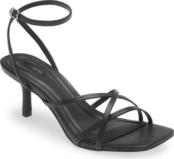 Mara - Women's hot Leather Thin Ankle Strap Sandal | Black