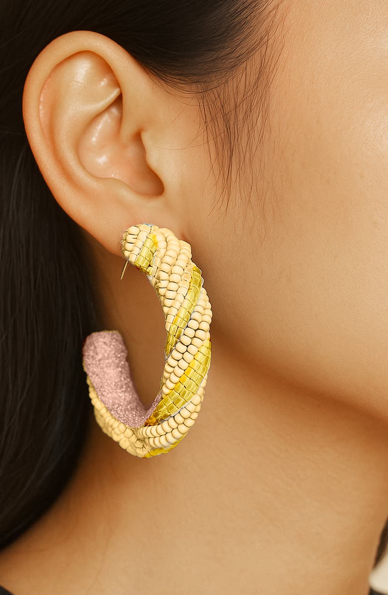 Deepa Gurnani Killian Beaded Hoop Earrings, Alternate, color, 